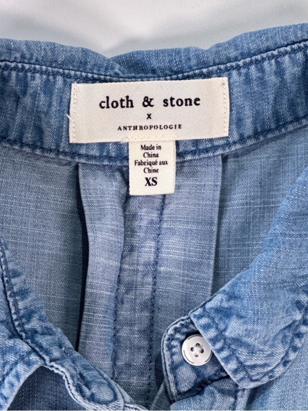cloth & stone Light Blue Denim Button-Down Shirt - Picture 3 of 10